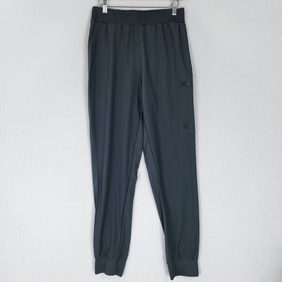 Spyder Pants Mens Small Gray Proweb Tapered Leg Joggers Athletic Activewear - Picture 1 of 13
